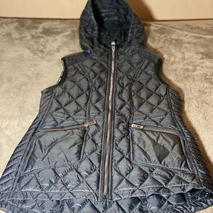 CALVIN KLEIN Black Hooded Down Vest